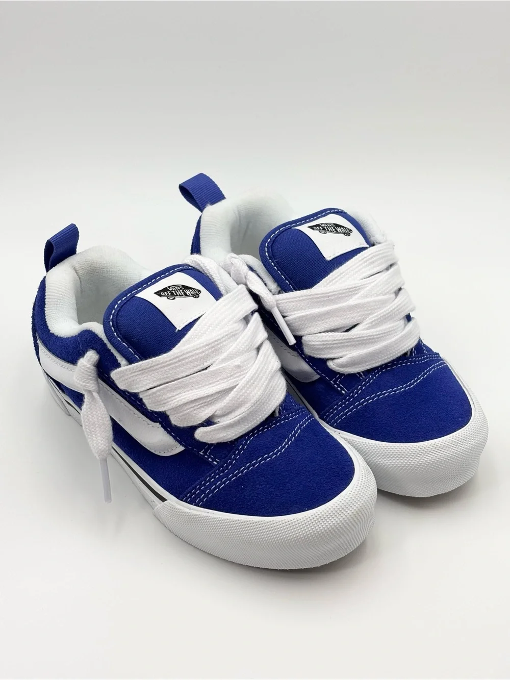 Vans Kids Knu Skool Shoe Royal Blue & White Lace-Up Skate Sneakers size 13‎